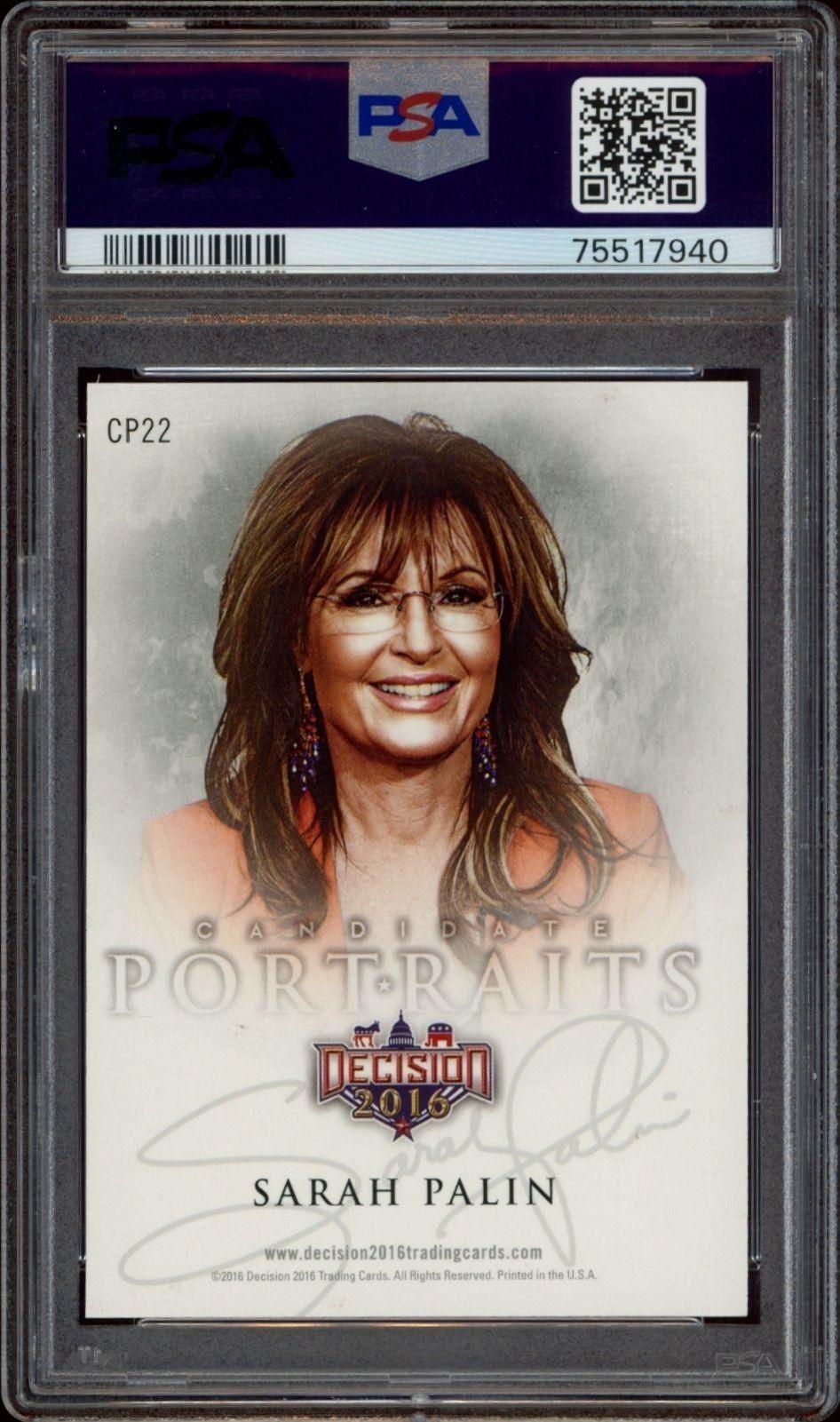 2016 Leaf Decision Sarah Palin #CP22 political trading card back