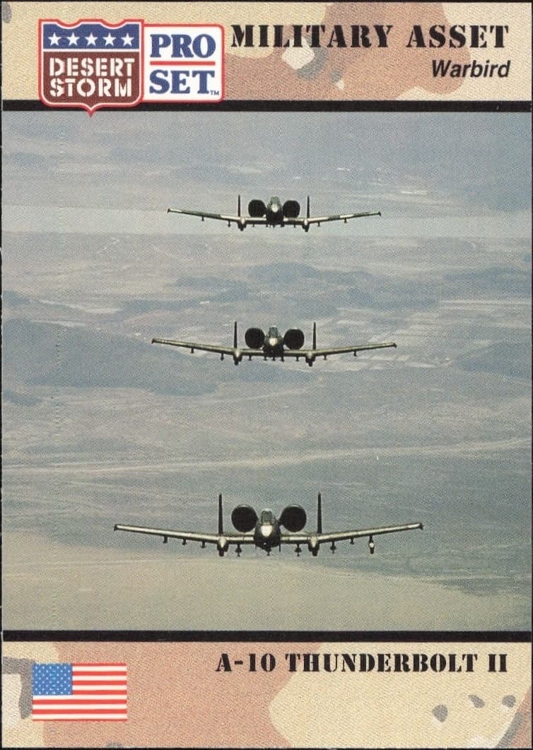 1991 Pro Set Desert Storm A-10 Thunderbolt II #236 military trading card front