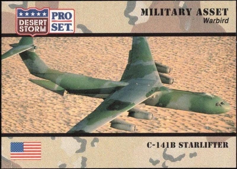 1991 Pro Set Desert Storm C-141B Starlifter #243 military trading card front