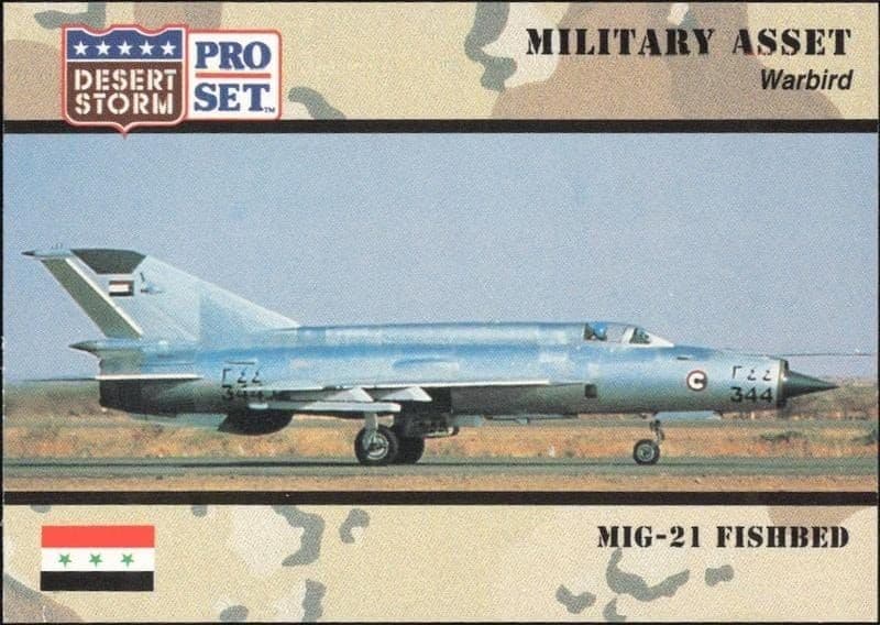 1991 Pro Set Desert Storm MIG-21 Fishbed #227 military trading card front
