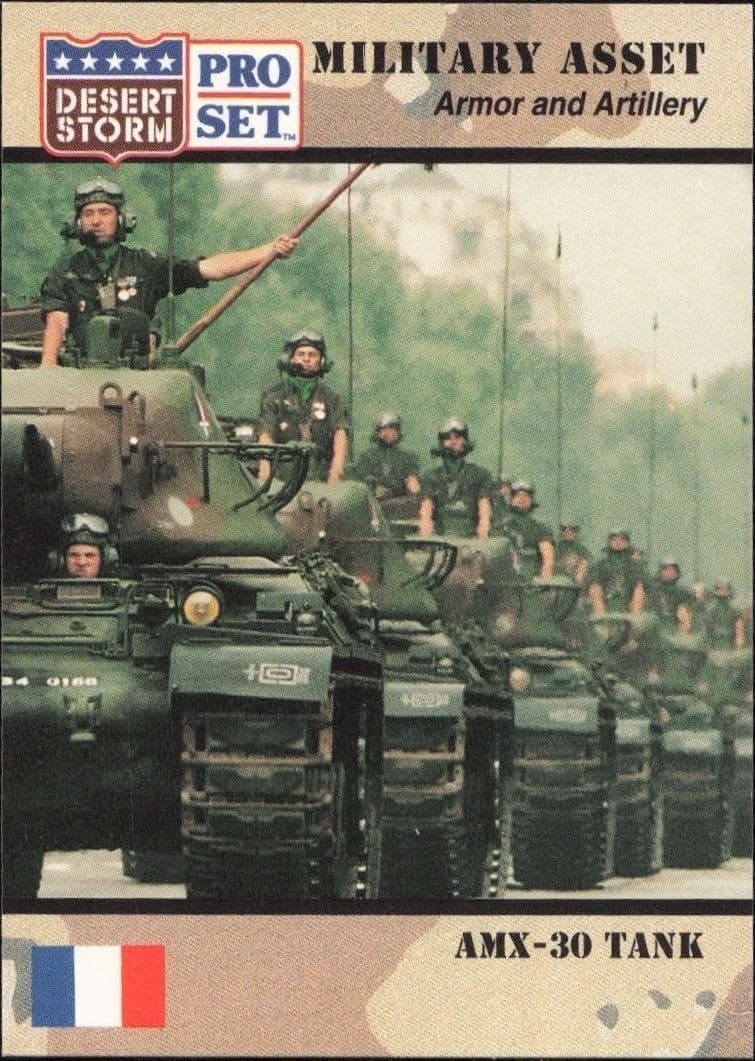 1991 Pro Set Desert Storm AMX-30 Tank #203 military trading card front