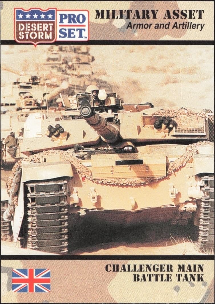 1991 Pro Set Desert Storm Challenger Main Battle Tank #201 military trading card front
