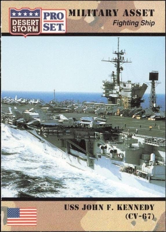 1991 Pro Set Desert Storm USS John F. Kennedy (CV-67) #180 military trading card front