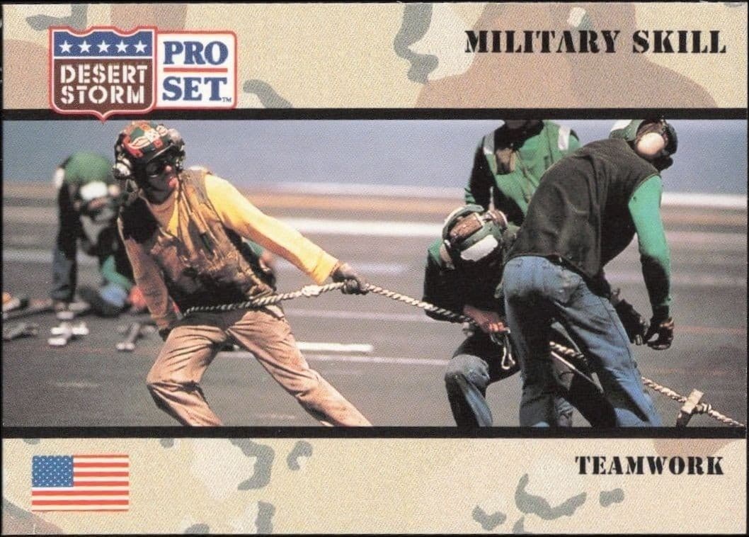 1991 Pro Set Desert Storm Teamwork #175 military trading card front