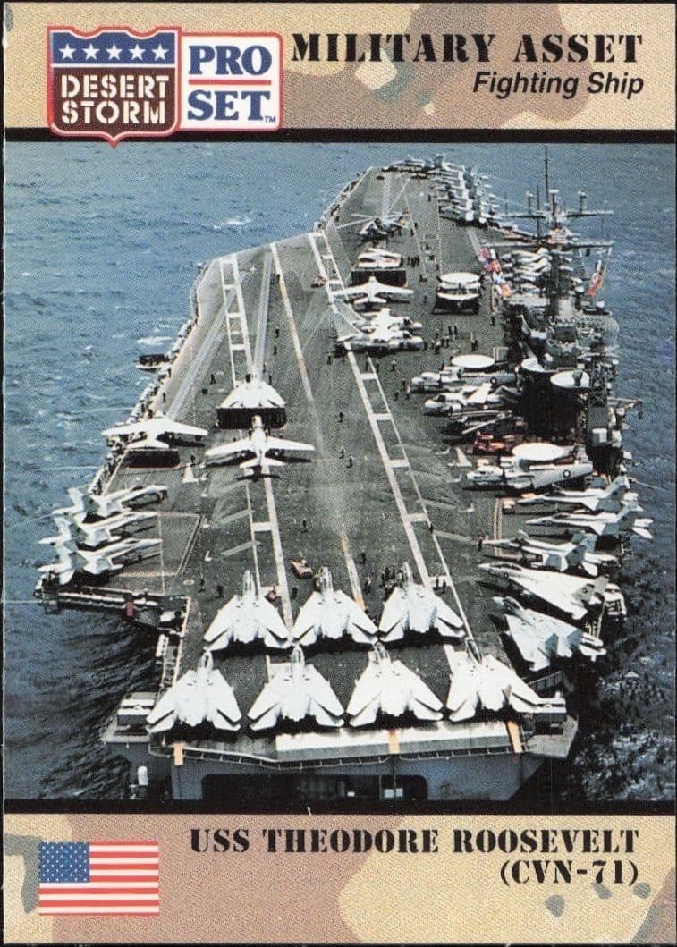 1991 Pro Set Desert Storm USS Theodore Roosevelt (CVN-71) #183 military trading card front