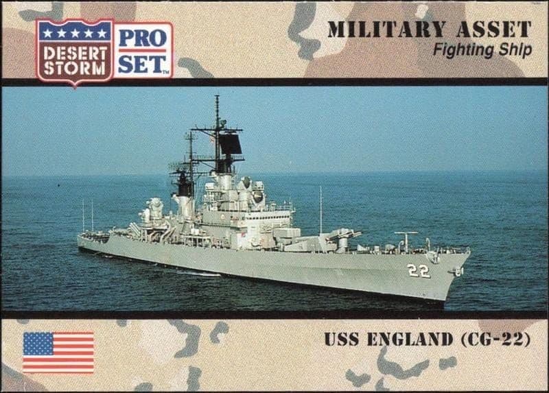 1991 Pro Set Desert Storm USS England (CG-22) #178 military trading card front