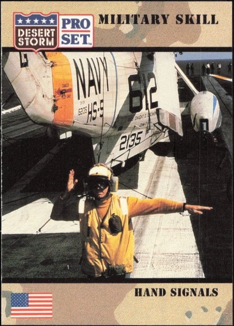 1991 Pro Set Desert Storm Hand Signals #160 military trading card front
