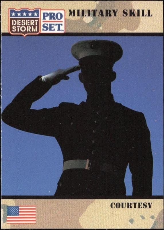 1991 Pro Set Desert Storm Courtesy #154 military trading card front