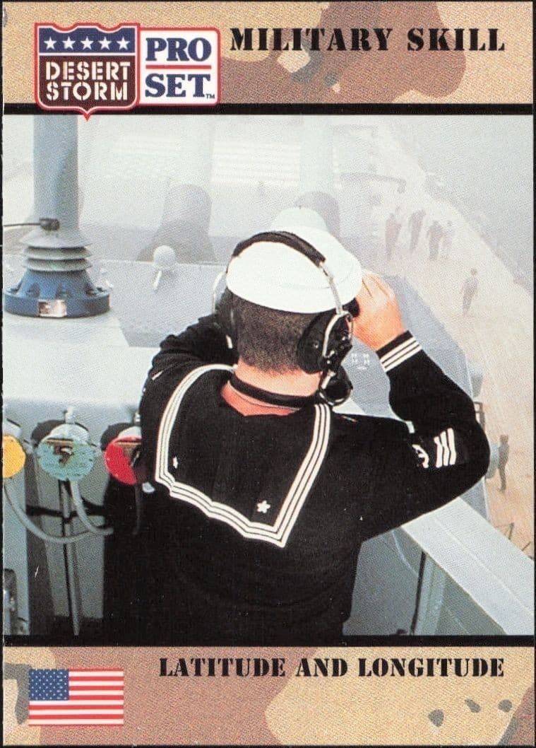 1991 Pro Set Desert Storm latitude And Longitude #164 military trading card front
