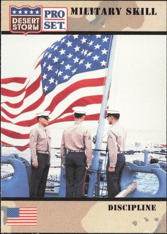 1991 Pro Set Desert Storm Discipline #155 military trading card front