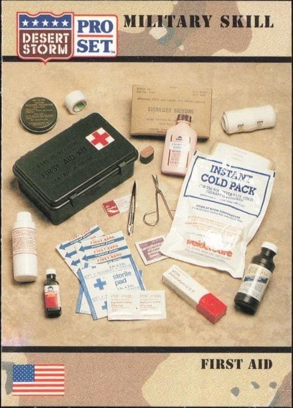 1991 Pro Set Desert Storm First Aid #157 military trading card front