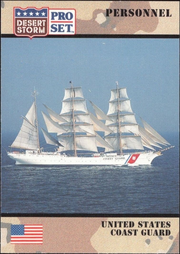 1991 Pro Set Desert Storm United States Coast Guard #120 military trading card front