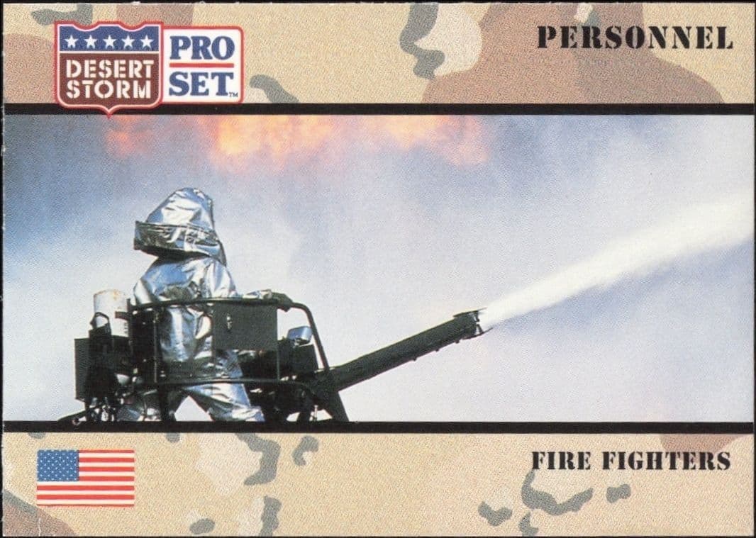 1991 Pro Set Desert Storm Fire Fighters #113 military trading card front