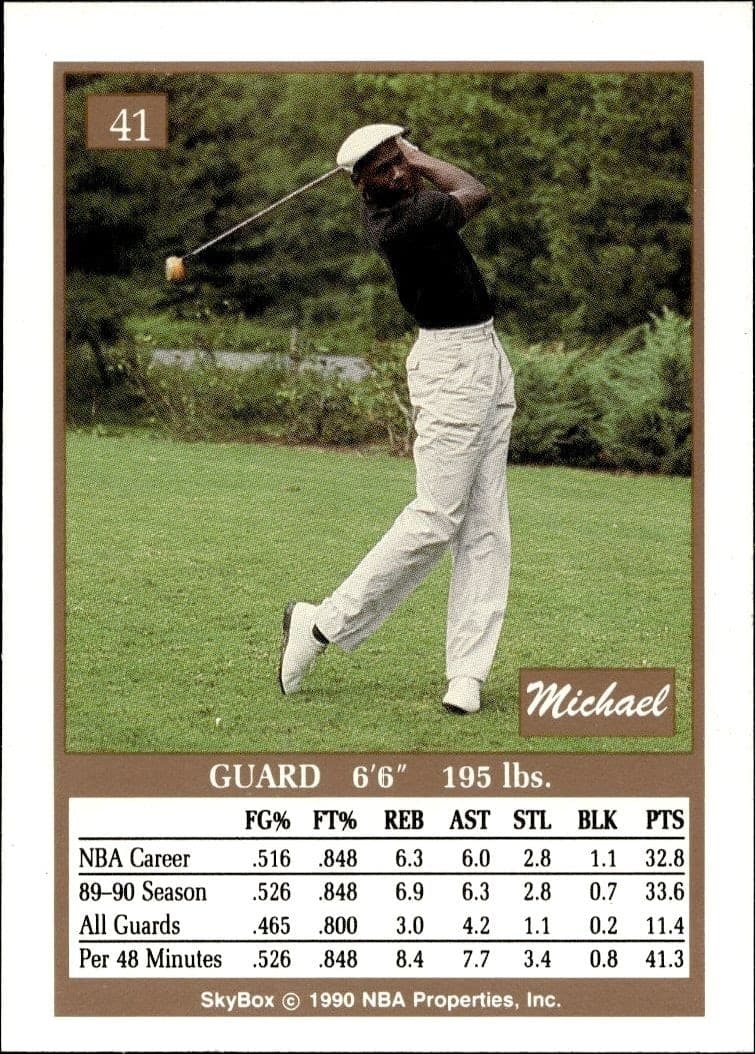 1990-91 Skybox Michael Jordan #41 basketball trading card back