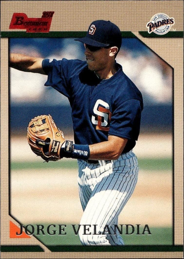 1996 Bowman Jorge Velandia #203 baseball trading card front