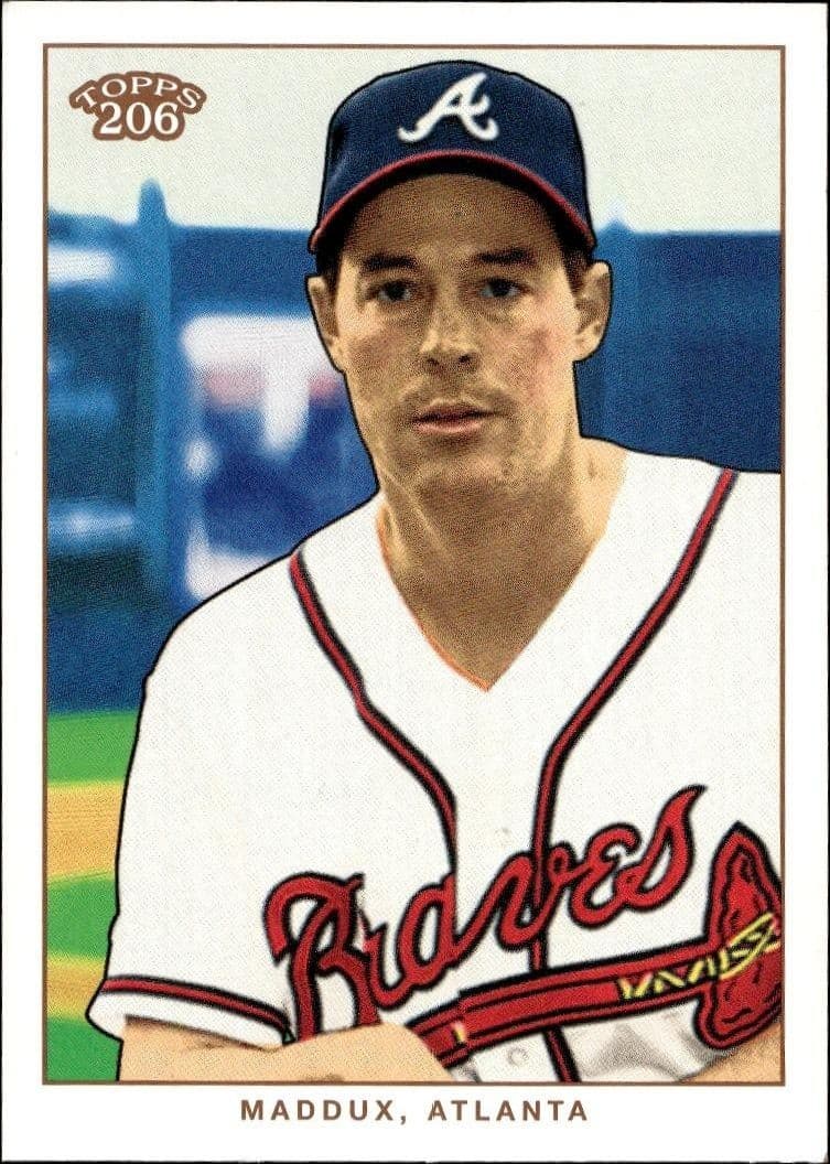 2002 Topps 206 Greg Maddux #9 baseball trading card front