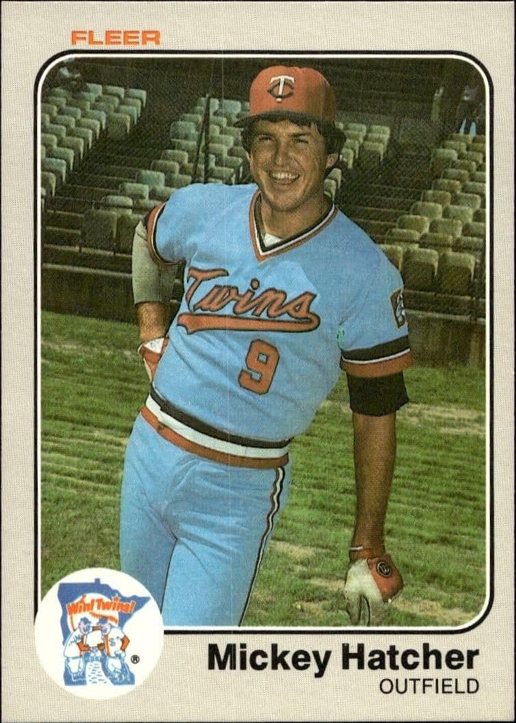 1983 Fleer Mickey Hatcher #614 baseball trading card front