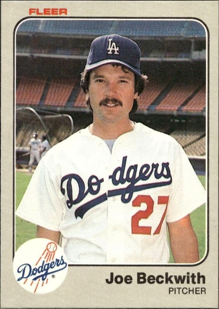 1983 Fleer Joe Beckwith #202 baseball trading card front