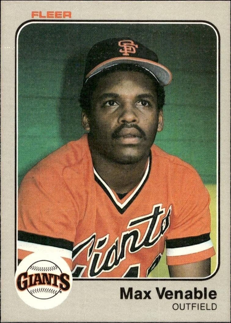 1983 Fleer Max Venable #275 trading card