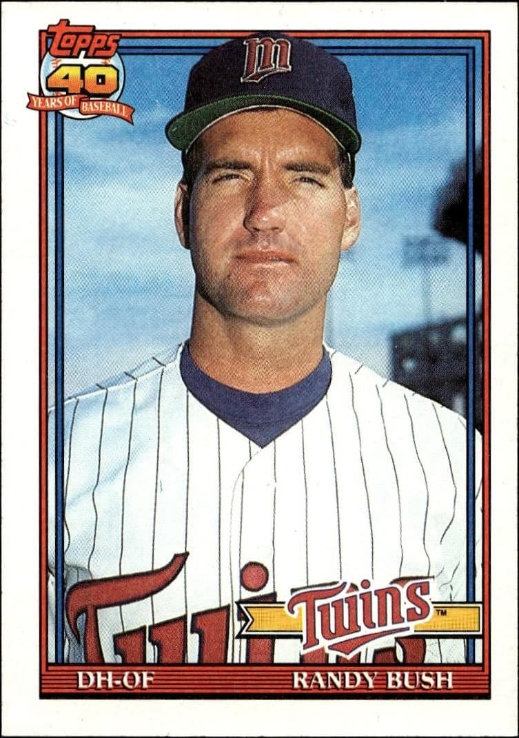 1991 Topps Randy Bush #124 baseball trading card front
