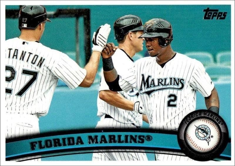 2011 Topps Series 2 Florida Marlins #361 baseball trading card front