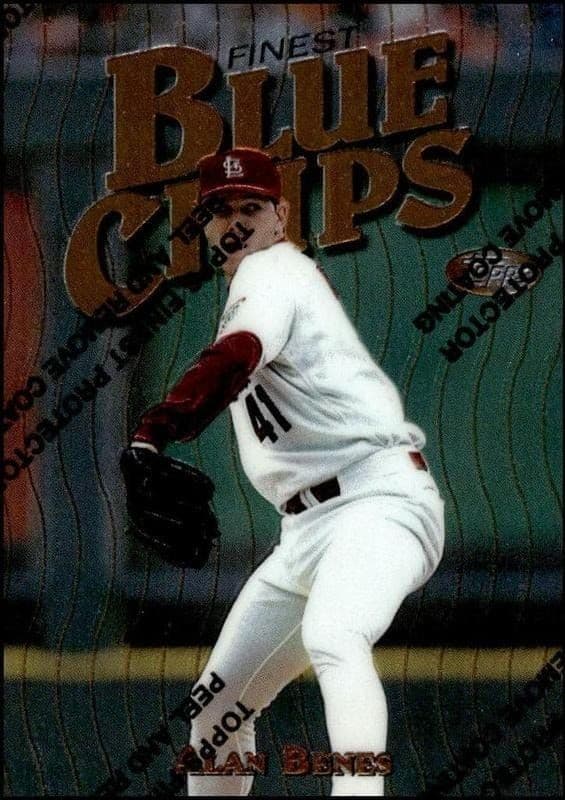1997 Topps Finest Alan Benes #208 trading card