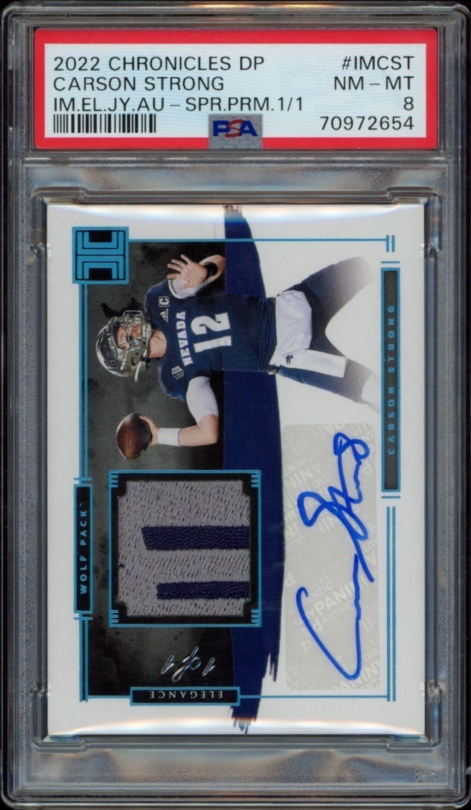 2022 Panini Chronicles Draft Picks Carson Strong #IM-CST trading card