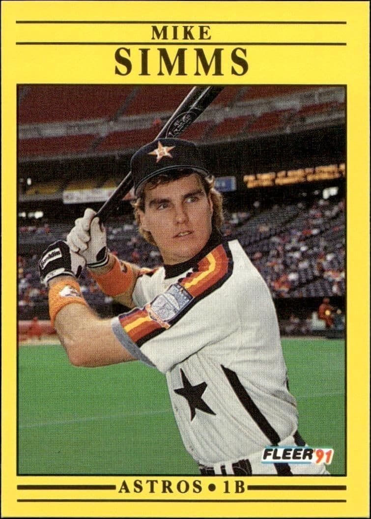 1991 Fleer Mike Simms #516 baseball trading card front