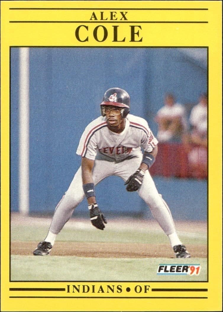 1991 Fleer Alex Cole #365 trading card