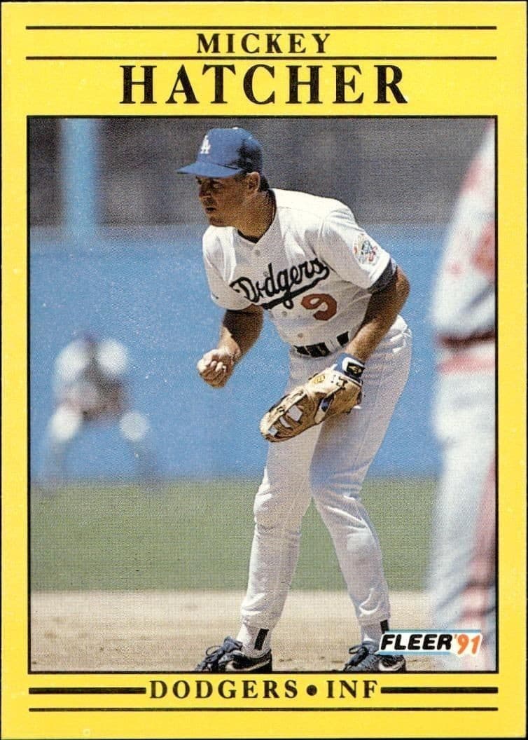 1991 Fleer Mickey Hatcher #206 baseball trading card front