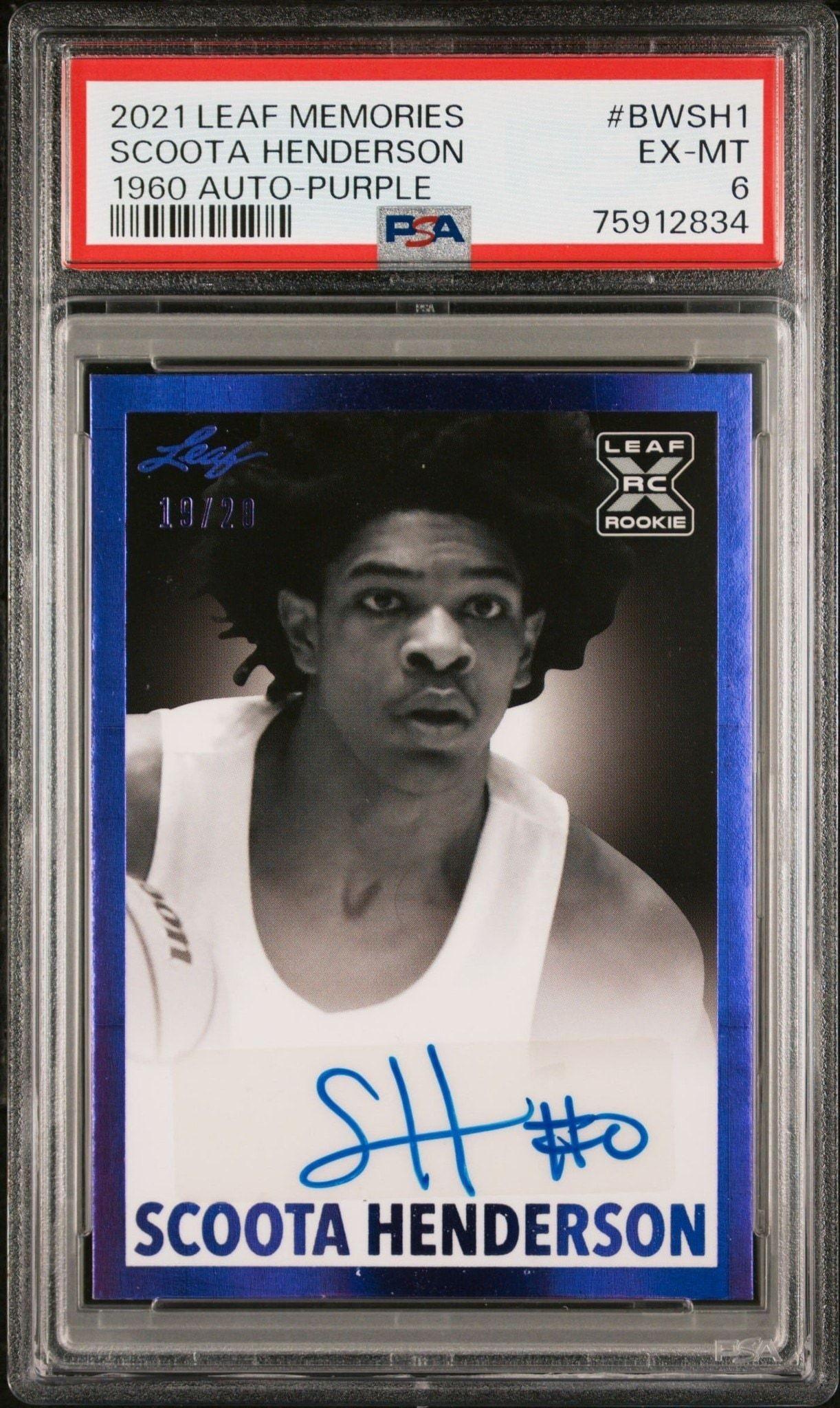 2021-22 Leaf Memories Scoot Henderson #BW-SH1 trading card