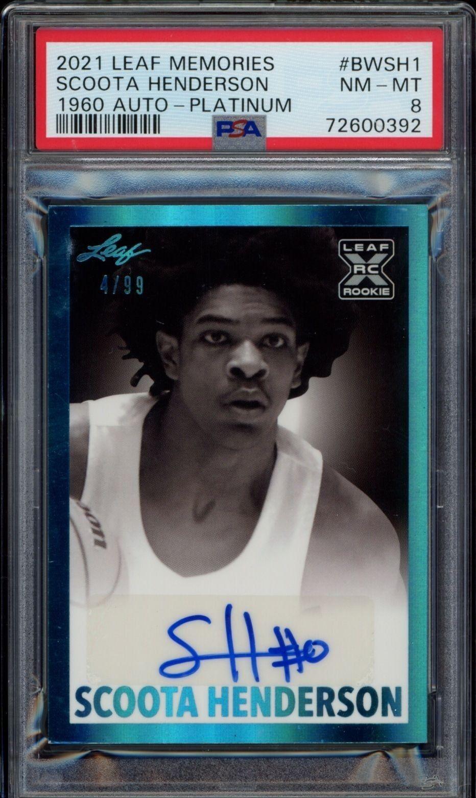 2021-22 Leaf Memories Scoot Henderson #BW-SH1 trading card
