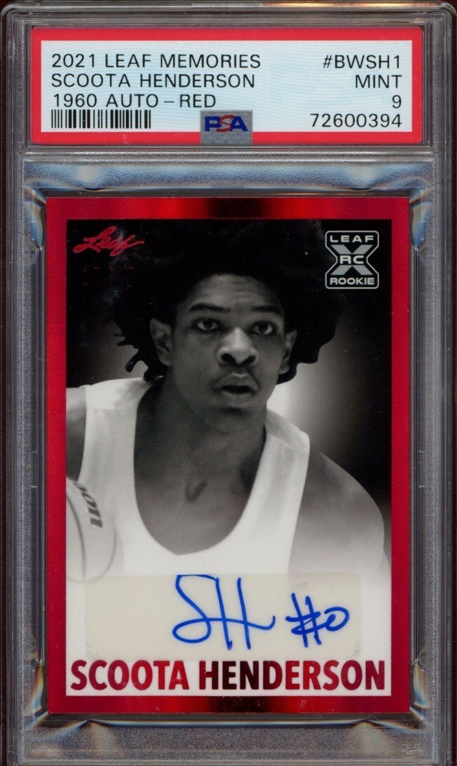 2021-22 Leaf Memories Scoot Henderson #BW-SH1 trading card