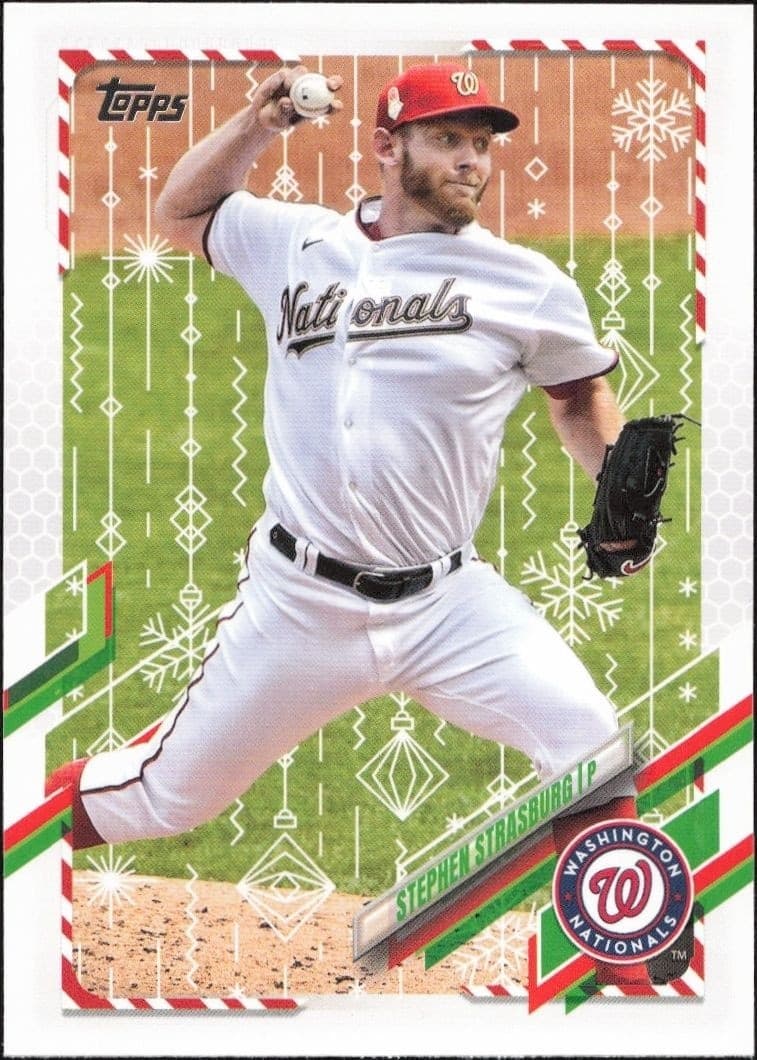 2021 Topps Holiday Stephen Strasburg #HW142 baseball trading card front