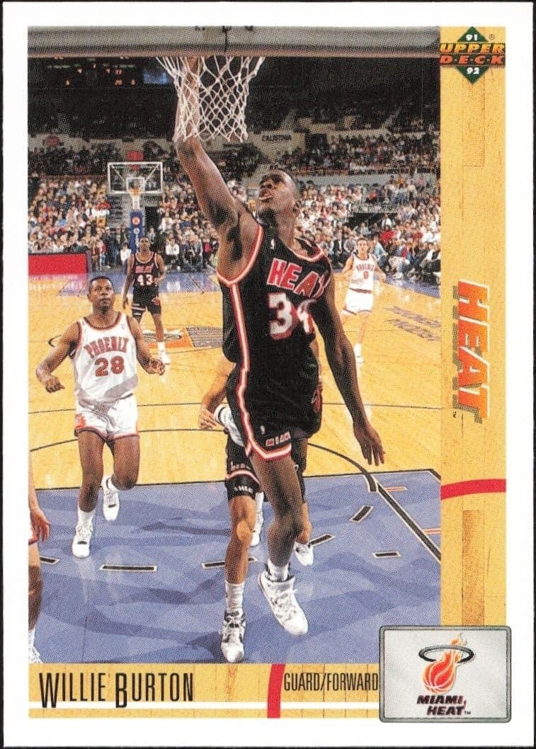 1991-92 Upper-Deck Willie Burton #168 trading card