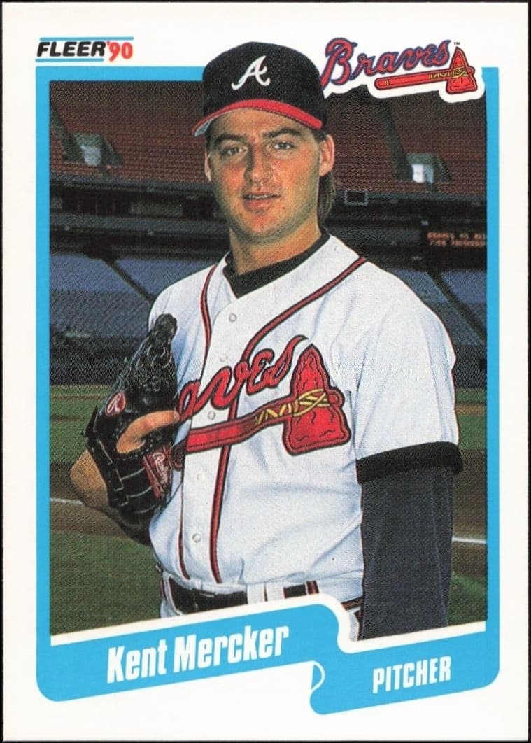1990 Fleer Kent Mercker #590 baseball trading card front
