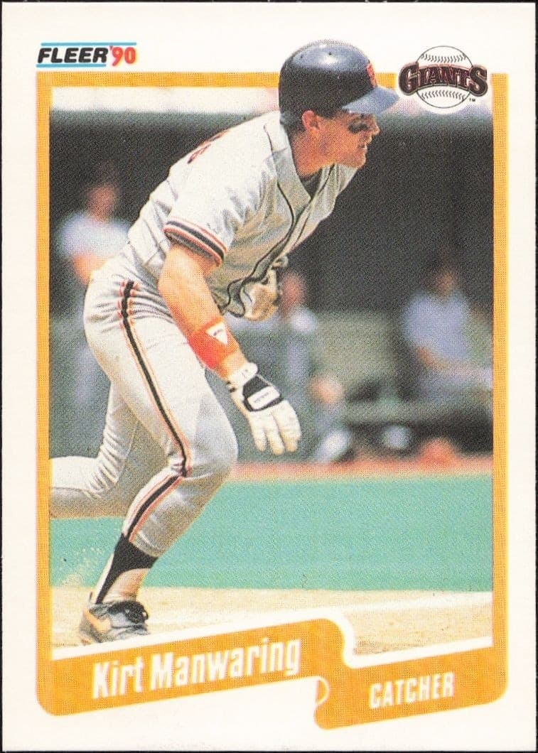 1990 Fleer Kirt Manwaring #63 baseball trading card front