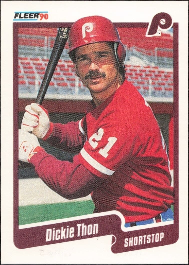 1990 Fleer Dickie Thon #573 baseball trading card front