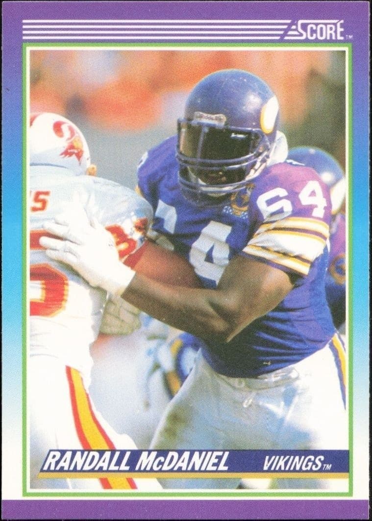 1990 Score Randall McDaniel #164 football trading card front