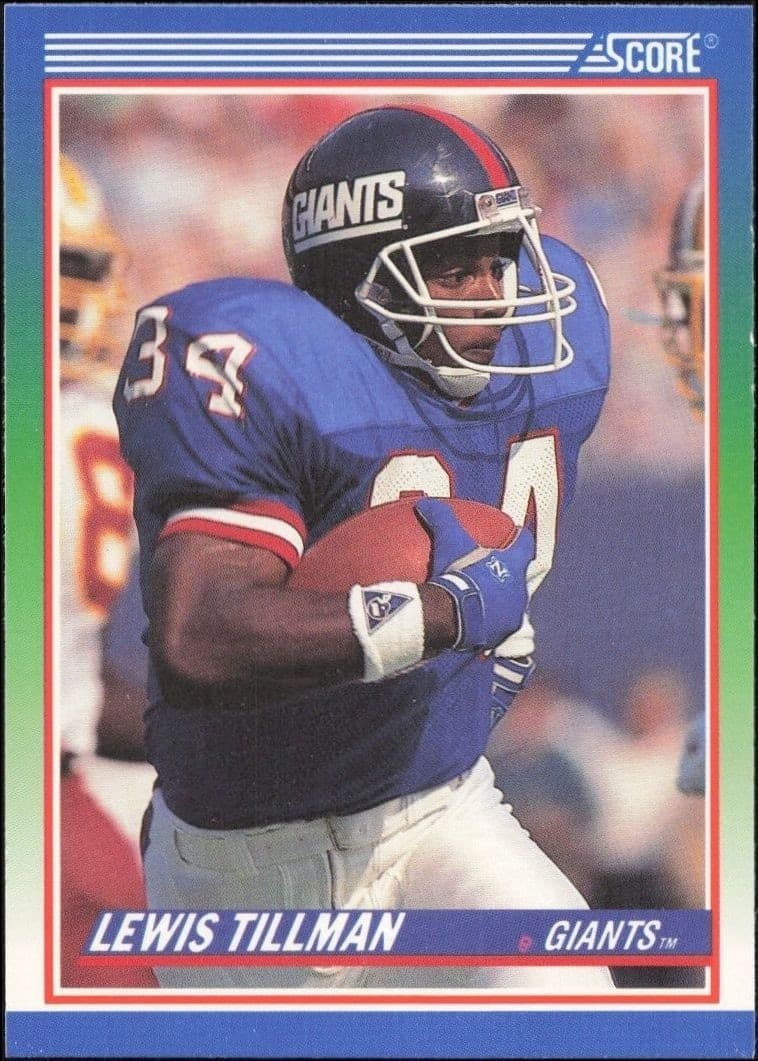 1990 Score Lewis Tillman #334 football trading card front