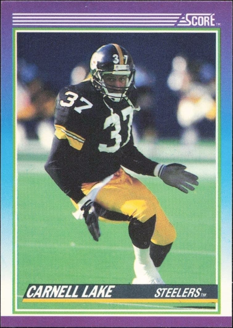 1990 Score Carnell Lake #111 football trading card front