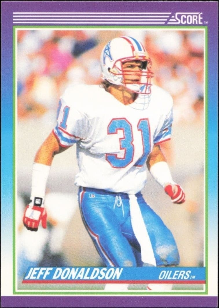 1990 Score Jeff Donaldson #131 football trading card front
