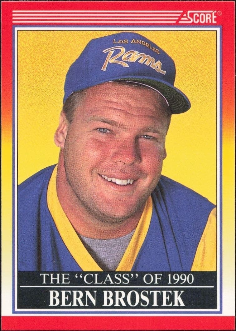 1990 Score Bern Brostek #612 football trading card front