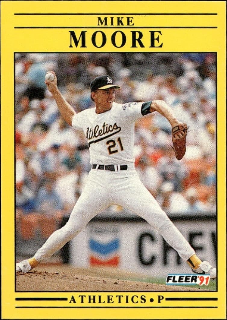1991 Fleer Mike Moore #18 baseball trading card front