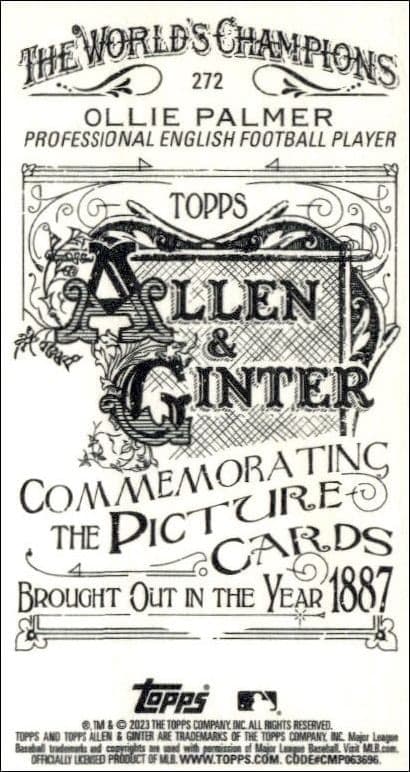 2023 Topps Allen & Ginter Ollie Palmer #272 baseball trading card back