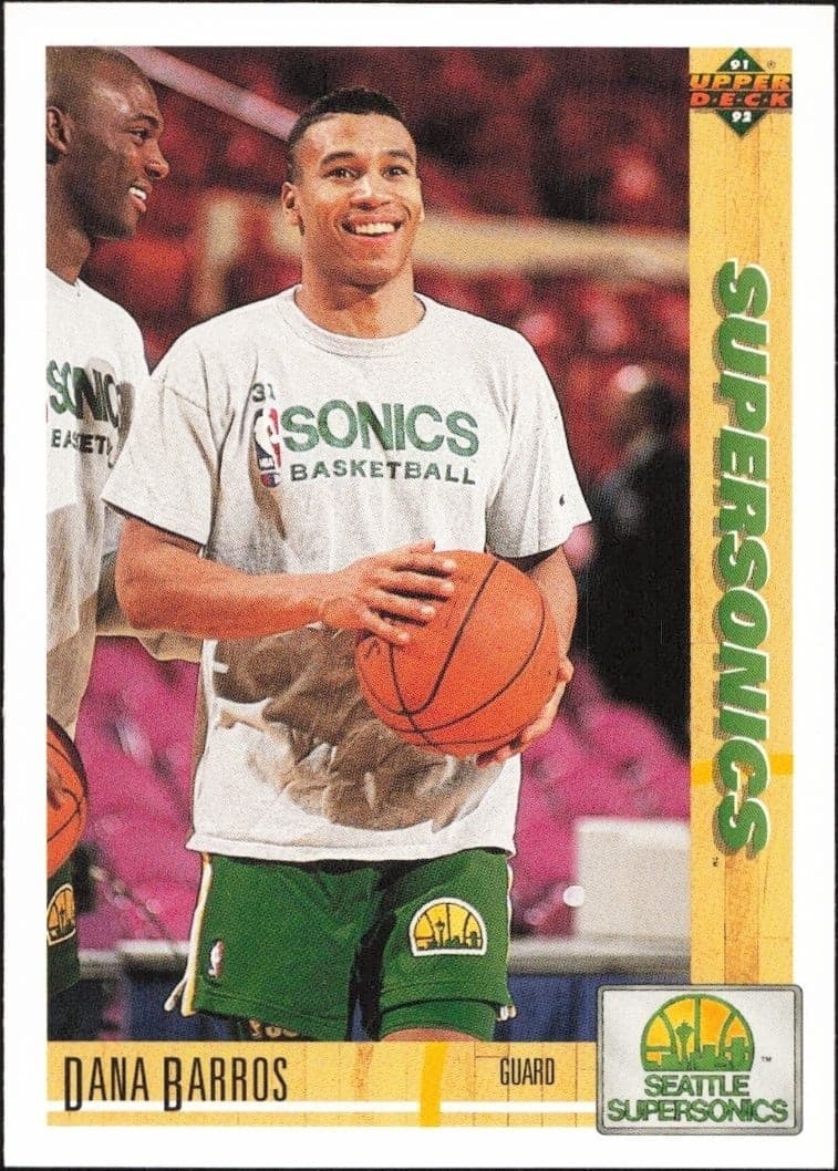 1991-92 Upper Deck Dana Barros #102 basketball trading card front