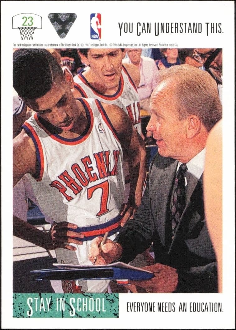 1991-92 Upper Deck Kevin Johnson #23 basketball trading card back