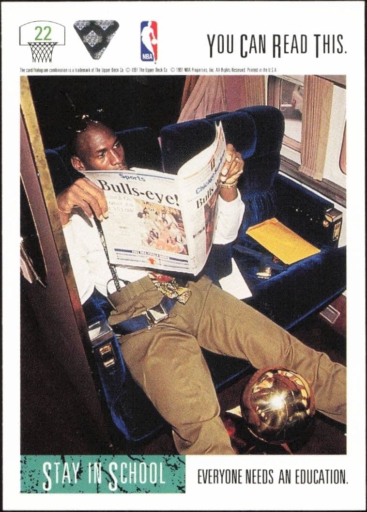 1991-92 Upper Deck Michael Jordan #22 basketball trading card back