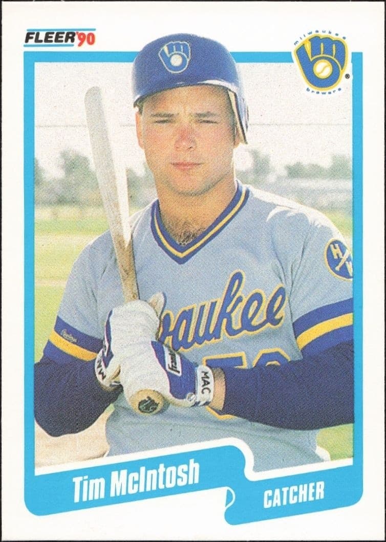 1990 Fleer Tim McIntosh #329 baseball trading card front