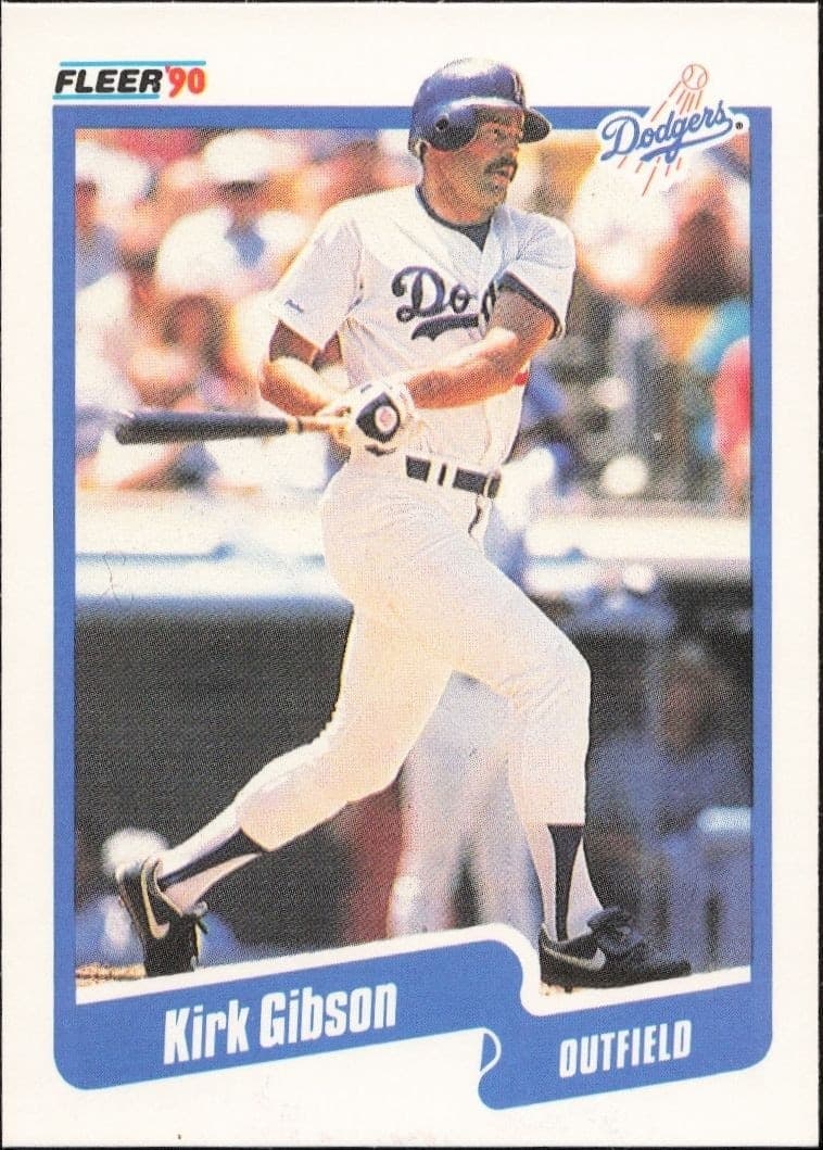 1990 Fleer Kirk Gibson #393 baseball trading card front